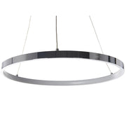 Moderna Lampada a Sospensione Illuminazione LED Integrata Anello Rotondo ø 40 cm Argento