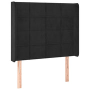 Testiera | Testata ad Orecchio Nera 103x16x118/128 cm in Velluto