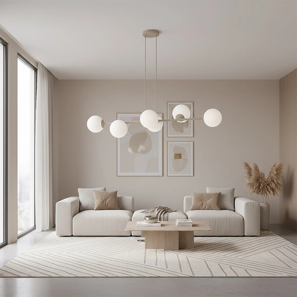 Lampada a sospensione Magnus 6xE14 beige bianco Emibig