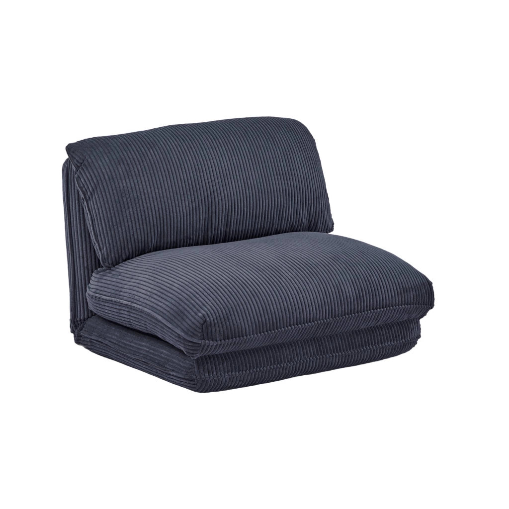 Poltrona letto convertibile velluto a coste grosse coste, blu scuro