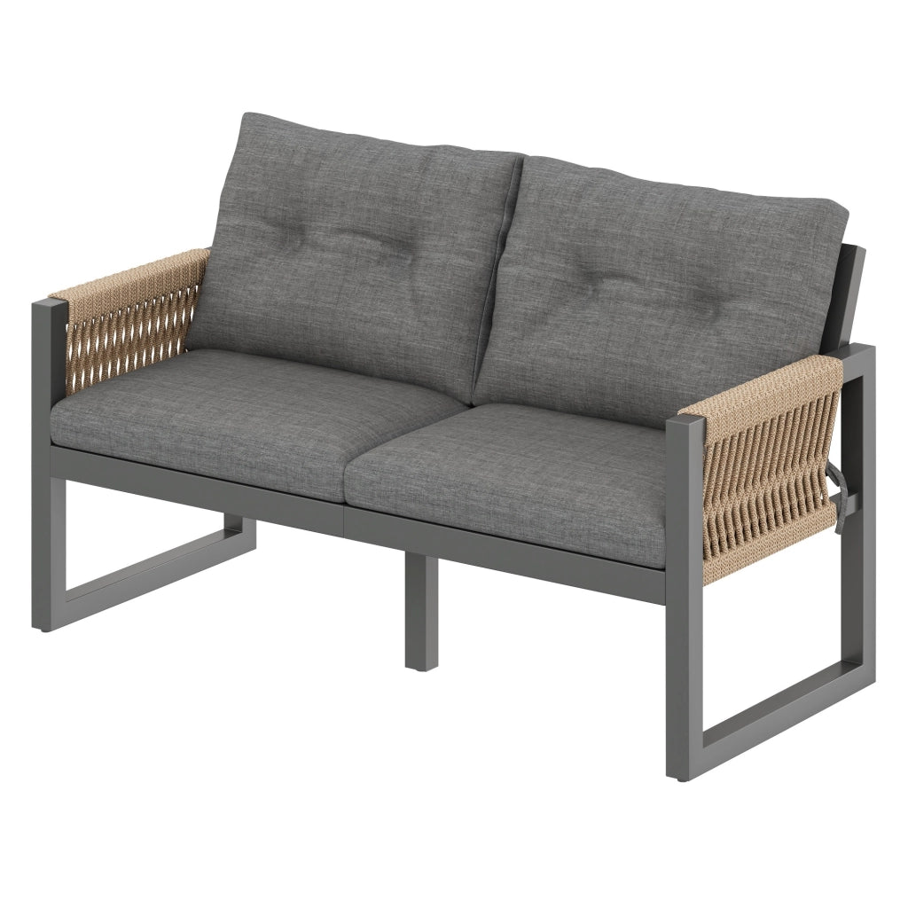 Set Divano da Giardino ¨C MINIMAL ¨C Metallo, Cuscini, Tavolo