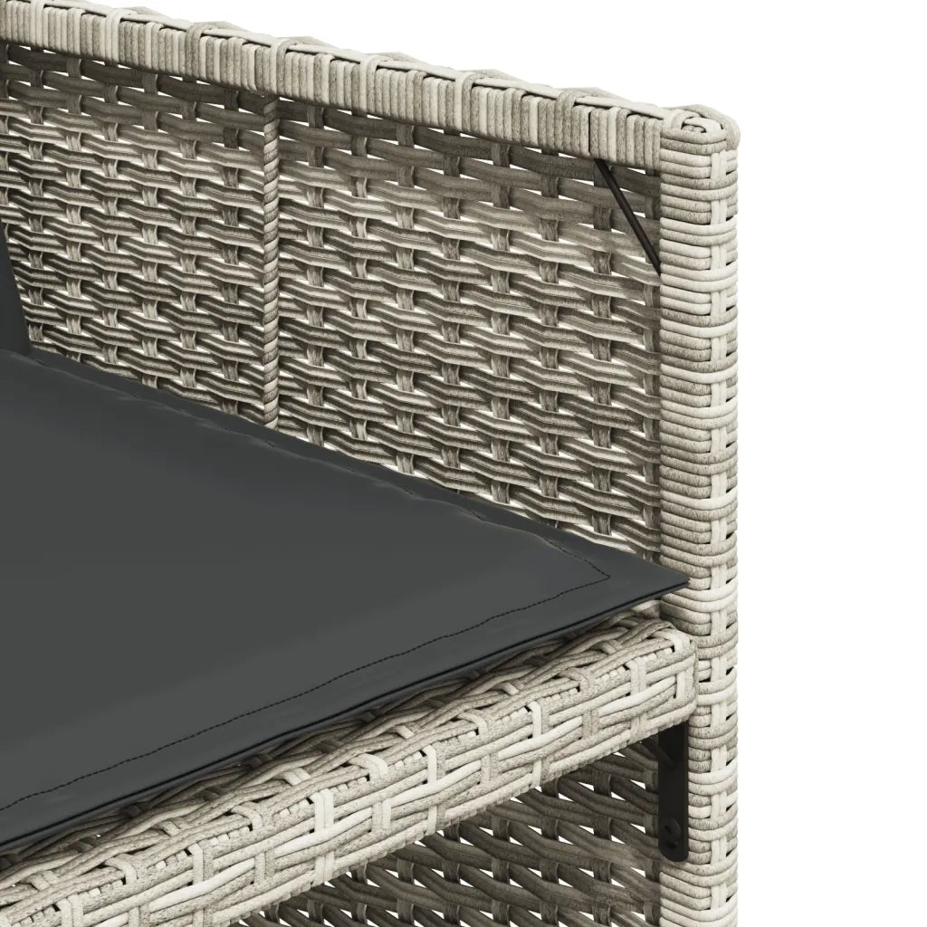 Set Pranzo Giardino 11pz con Cuscini Grigio Chiaro Polyrattan 3277918