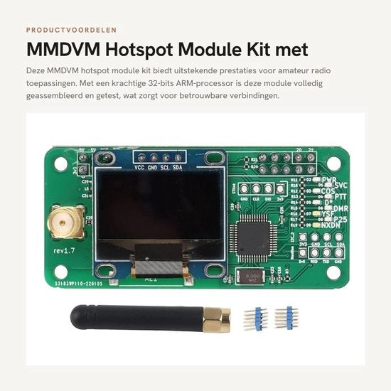 Modulo hotspot prestazioni elevate - Antenna UHF/VHF - Interfaccia SMA - Display LED - Supporto DMR/P25/D-Star - Struttura compatta - Punto di accesso