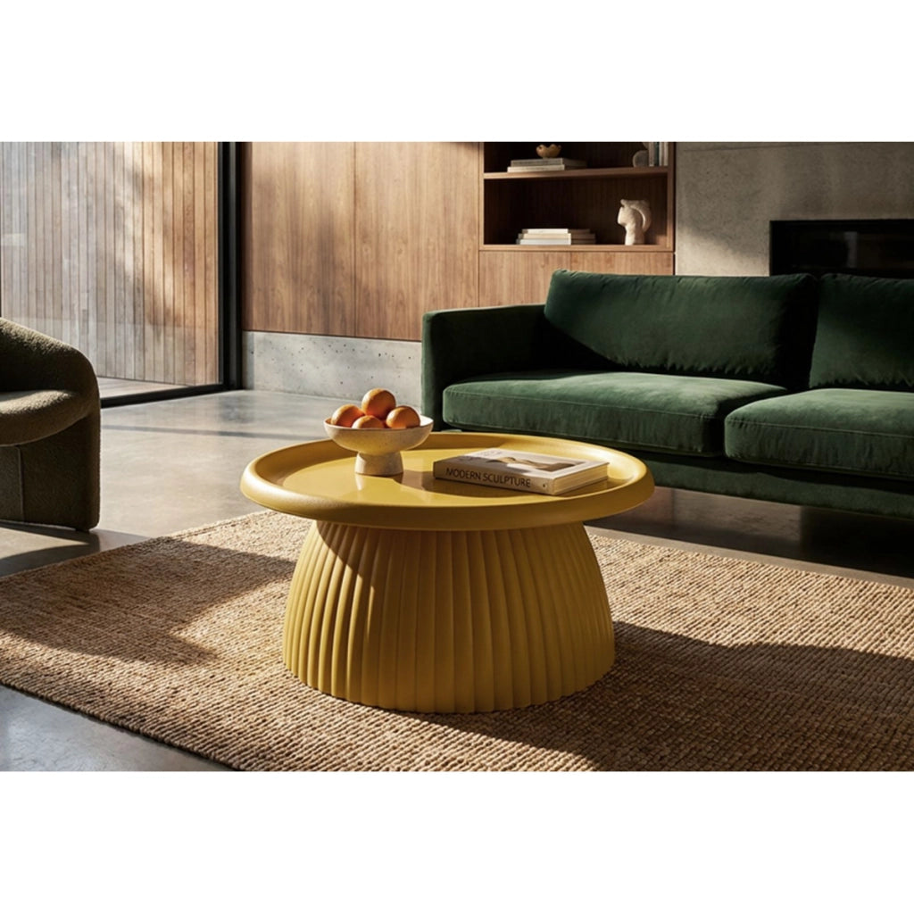 Tavolino VKH1102, Giallo, Plastica, 70x70x35 cm
