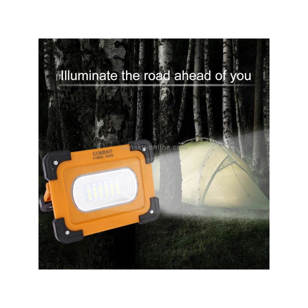 Trade Shop - Faro Luce A Led Spotlight Ricaricabile Con Pannello Solare Portatile 30w 1500lmn -