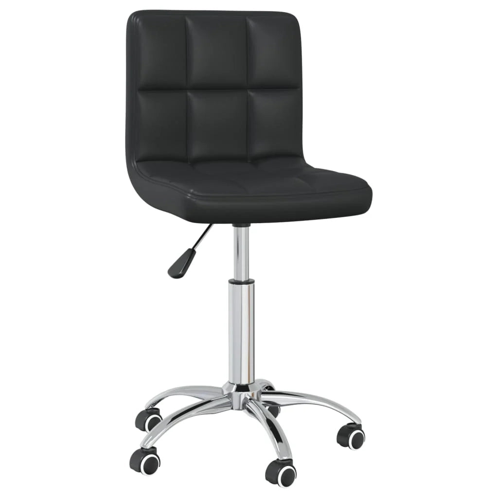 Sedia girevole da ufficio/sedia da studio/sedia da computer/sgabello/poltrona letto in similpelle nera 02_0024053
