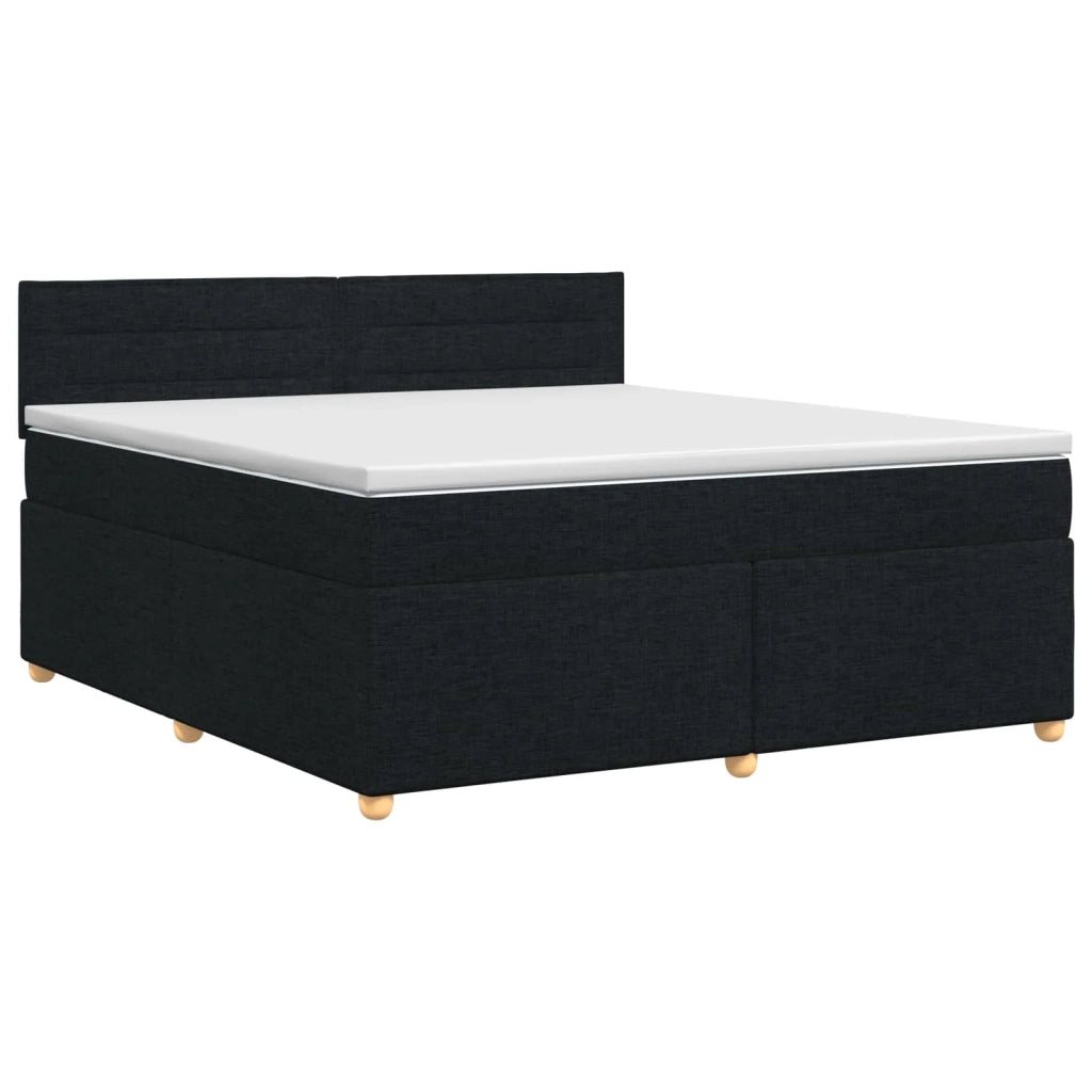 Letto box spring con materasso Nero 140 x 200 cm Tessuto 3450967