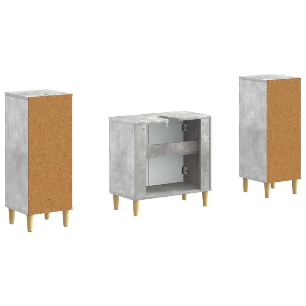 Set di Armadi da Bagno da 2 Pezzi ARNHEM Grigio Cemento 3418011