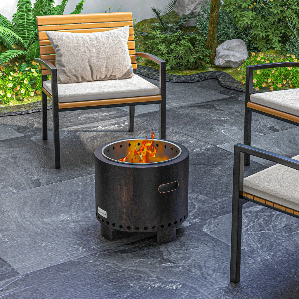 Braciere da Giardino ¨C Xylo ¨C Acciaio Nero e Bronzo 45x45x42 cm