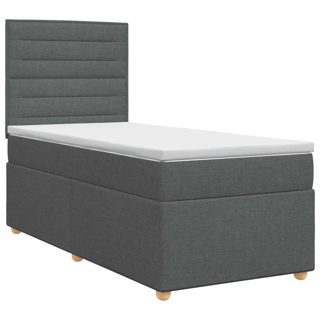 Letto box spring con materasso Grigio Scuro 100 x 200 cm 3453810