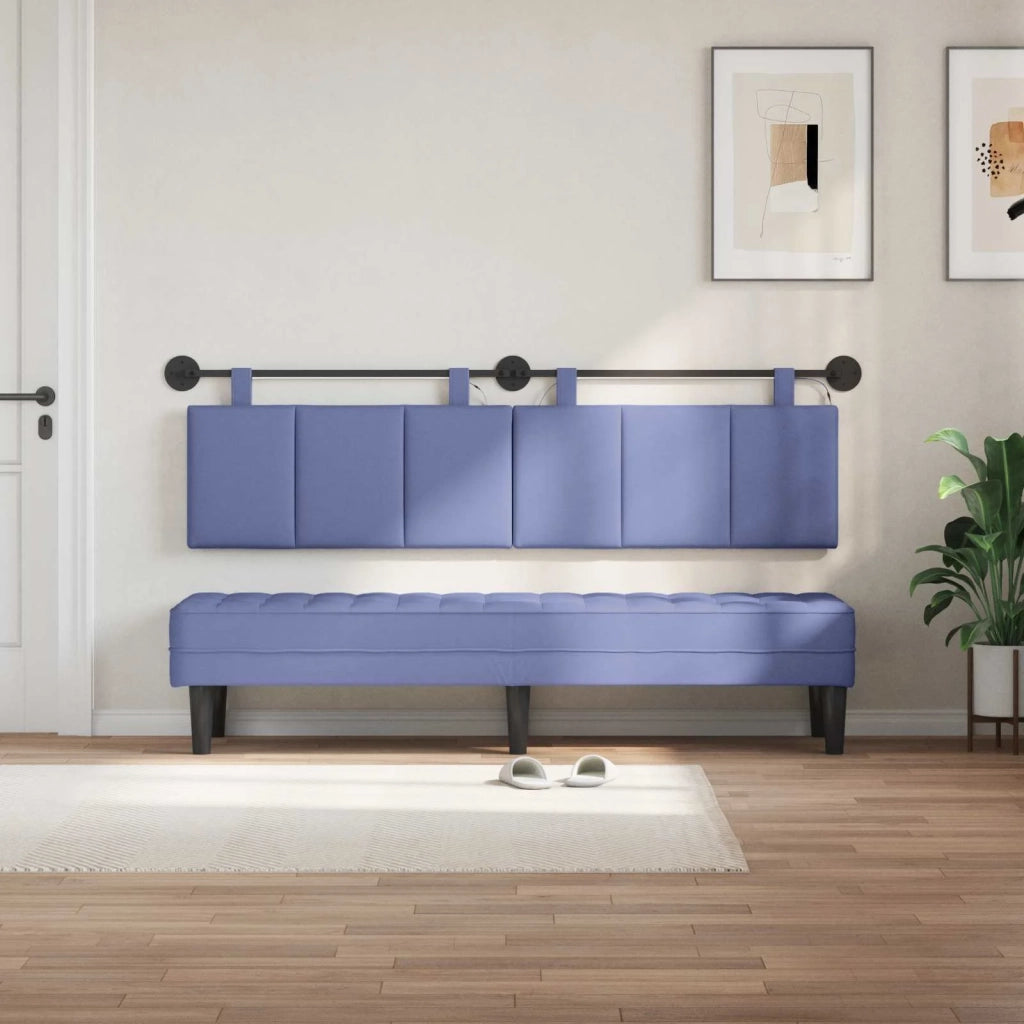Testiera sospesa Con luce LED Blu jeans Tessuto 3424813