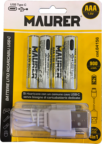 Batterie maurer ricaricabili usb ministilo 900mwh (bl4pz)