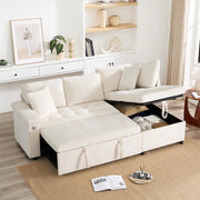 Divano angolare moderno - Xylo - Letto convertibile, USB, beige