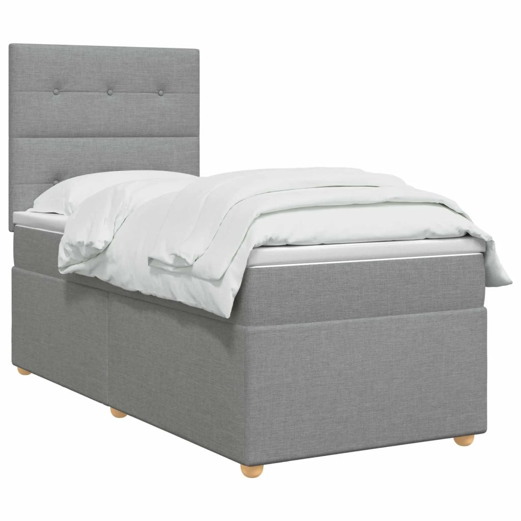 Letto box spring con materasso Grigio Chiaro 90 x 190 cm 3455238