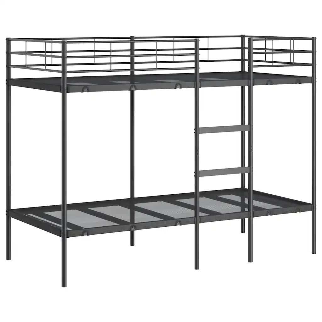 Letto a Castello senza Materasso Nero 90x190 cm in Acciaio 42000321