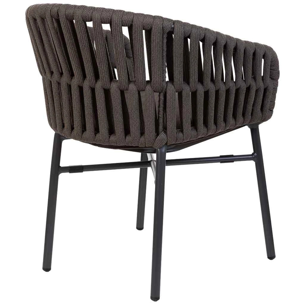 Sedia in alluminio con corda grigio 58x61x77