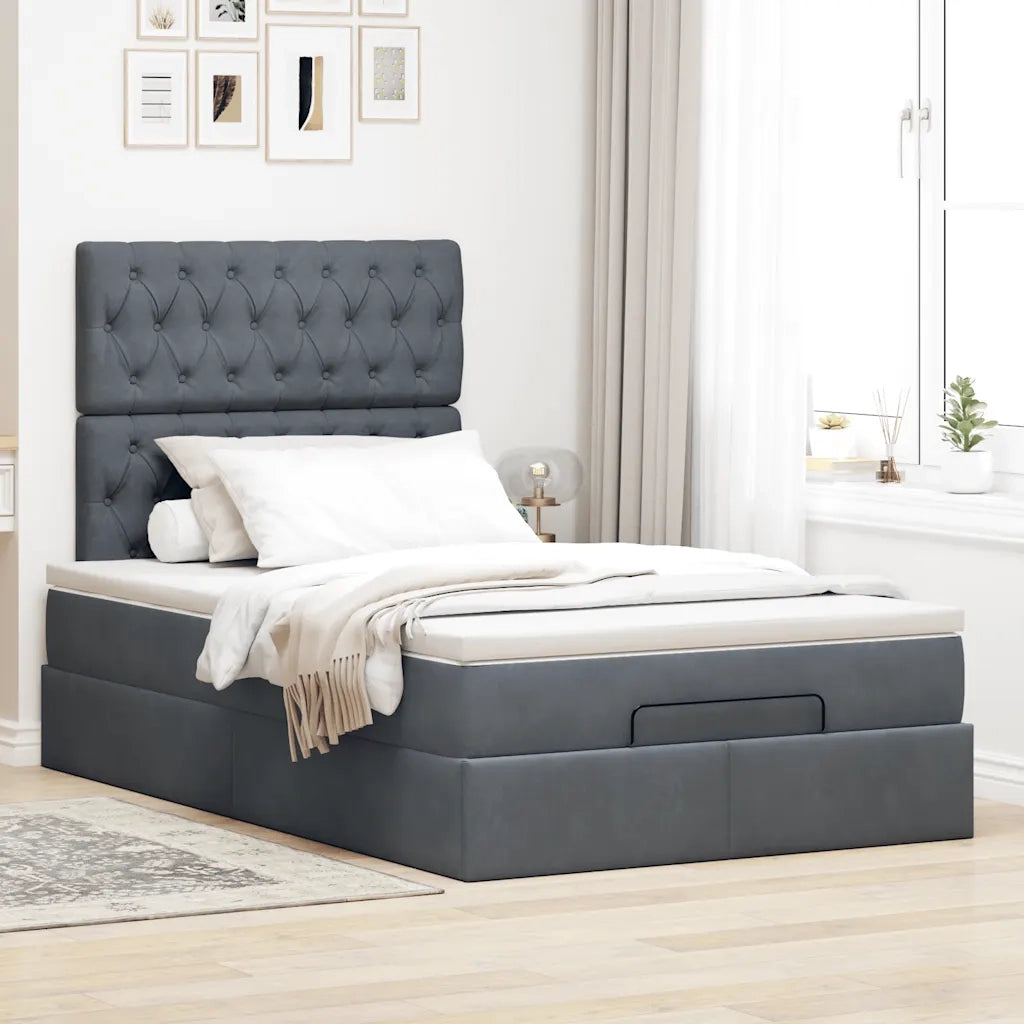 Struttura Letto Pouf con Materassi 120x200 cm Velluto 3314385