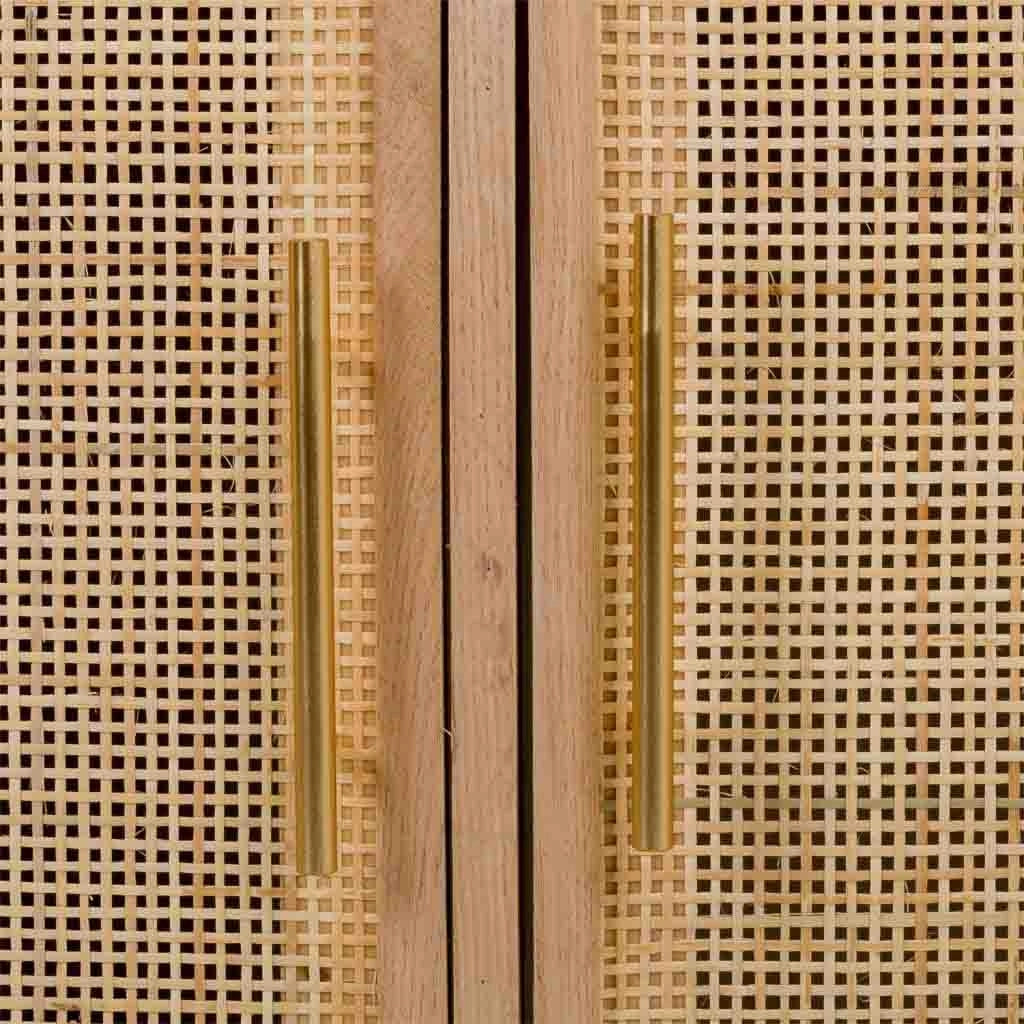 Credenza in MDF e griglia, marrone, 120x41,5x71 cm