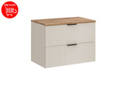 Set mobili bagno 80 cm con piano Adel Cashmere 80 cm