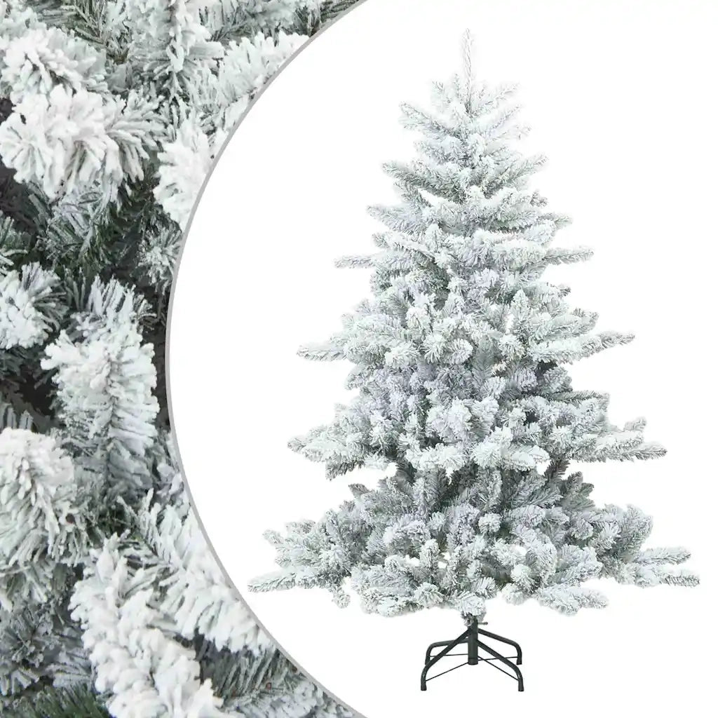 Albero di Natale Artificiale Snodato Foderato di Neve Bianco 42019327