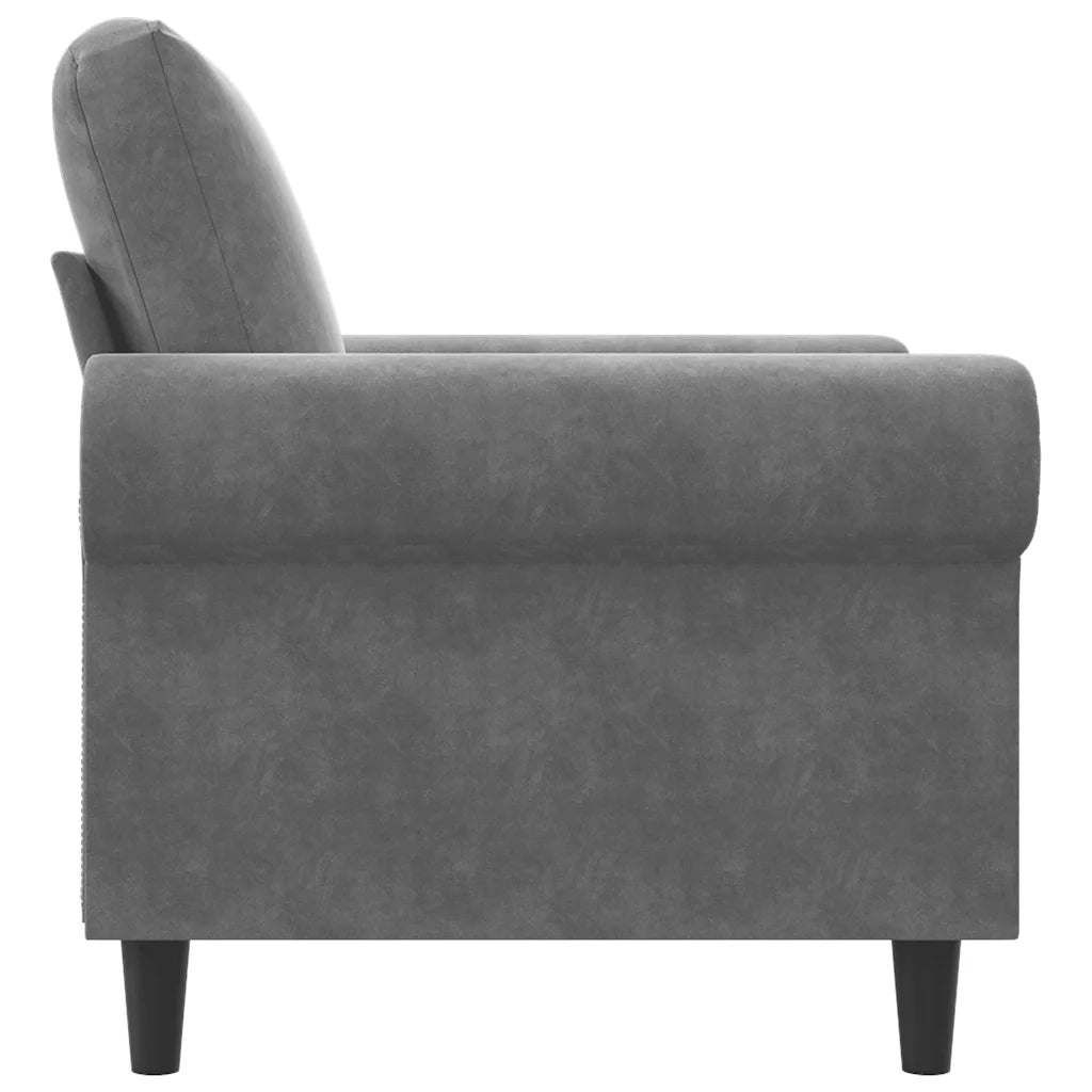 Poltrona | Sedia Relax Grigio Scuro 60 cm Velluto