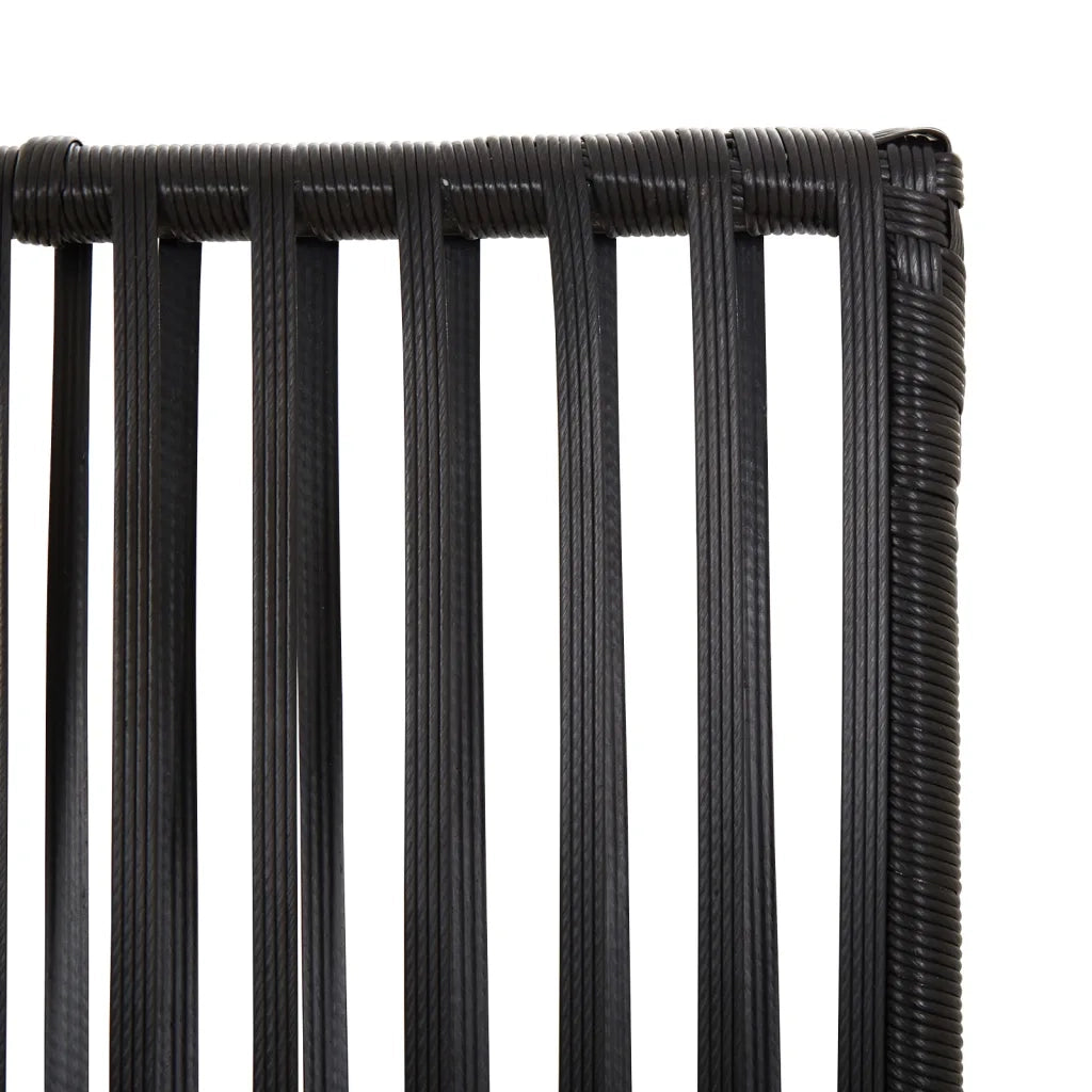 Divisorio per Ambienti a 5 Pannelli Nero in Polyrattan 365396