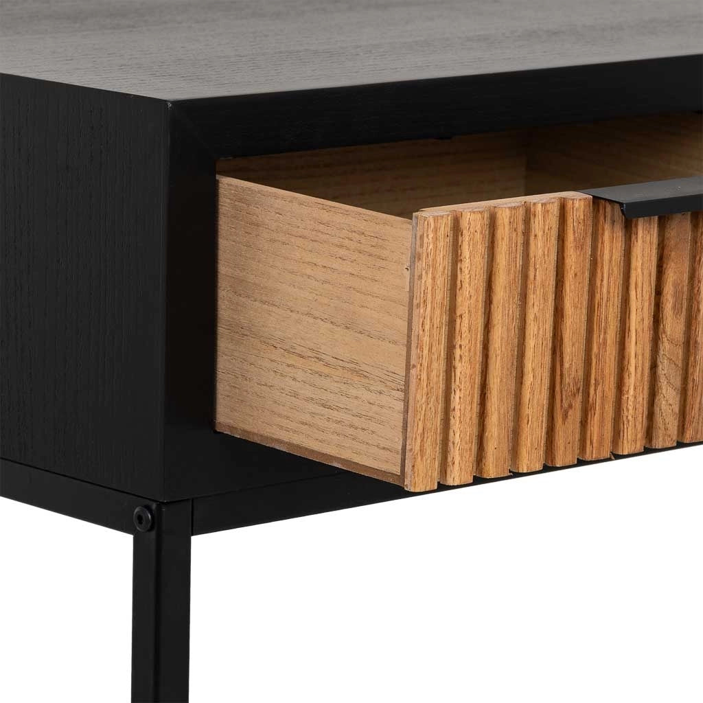 Mobile ingresso con 2 cassetti, legno e metallo, 80x42x79h cm