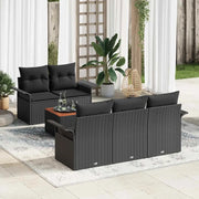 Set Divano da Giardino con archiviazione 6 pcs Nero polyrattan 3355937