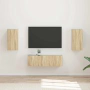 Set di Mobiletto da TV a Parete 4 pcs Rovere Sonoma