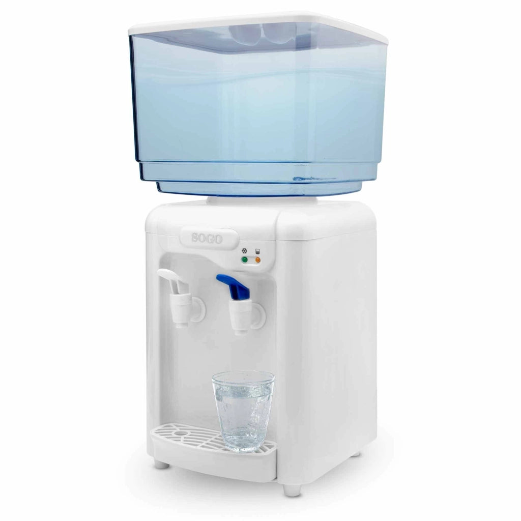 Dispenser acqua elettrico con raffreddamento, serbatoio 7 litri, doppio rubinetto ambiente e fredda 65W - SOGO
