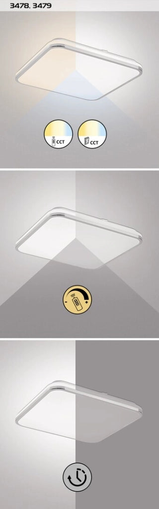 Plafoniera LED Rabalux Linden 49cm 50W cromo con telecomando