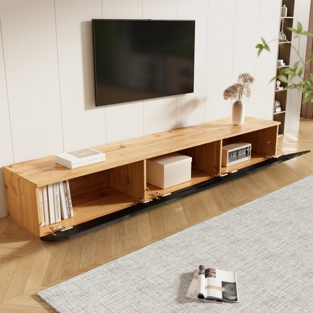 Mobile TV lussuoso - Zephmum - 180 cm - Superficie lucida - Illuminazione LED 16 colori - Montabile a parete