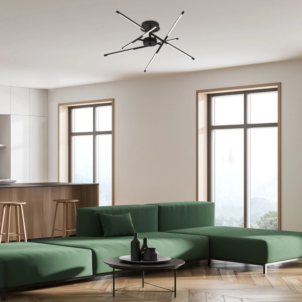 Plafoniera LED Rabalux Henli moderna nera 30W 76cm