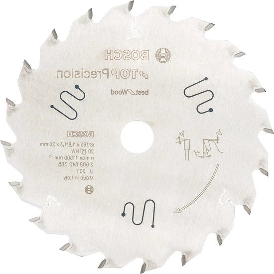 Lama circolare per legno Top Precision - 165 x 20 x 18 mm - Accessori professionale