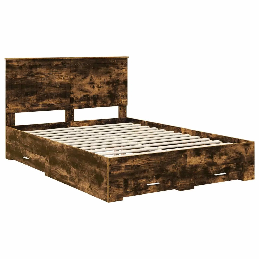 Struttura del letto Rovere fumé 140 x 200 cm Legno multistrato 3411300