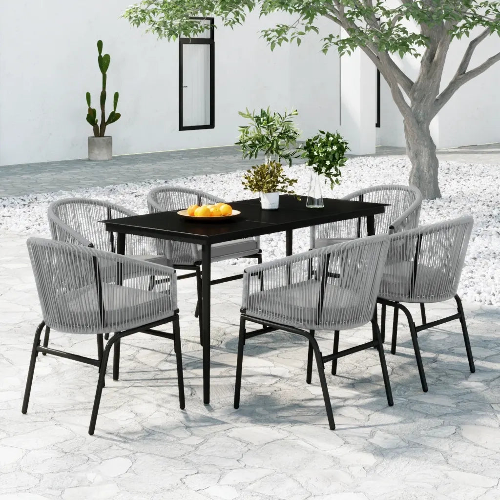 Set da Pranzo da Giardino 7 pz Grigio 3099254