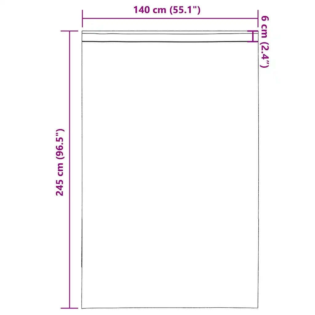 Tende in Voile con Tasche per Aste 2 pz Viola 4102204