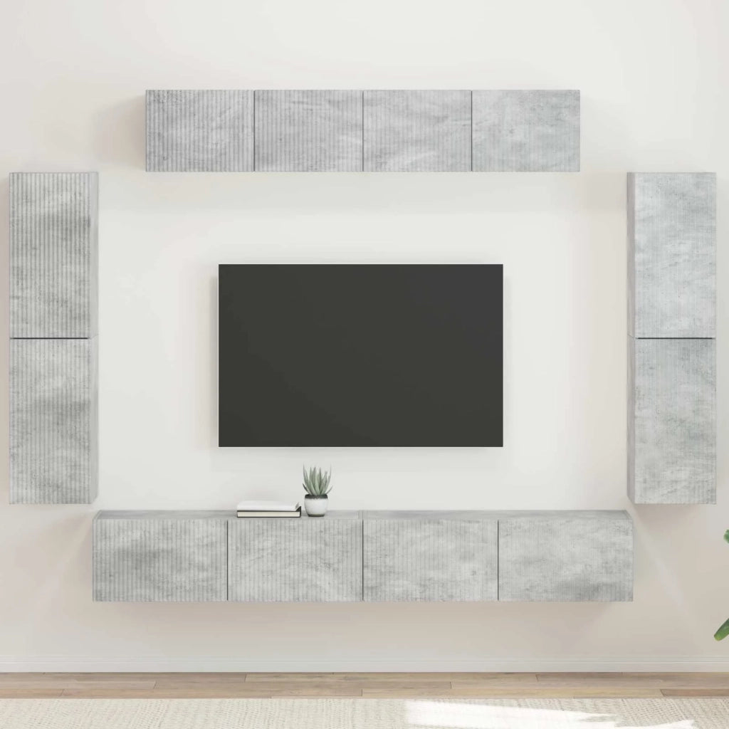Mobile TV 8 pcs Grigio cemento 3409144