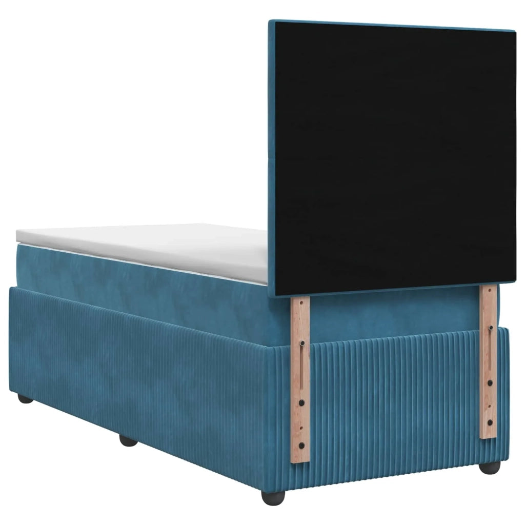 Letto box spring con materasso Blu 80 x 200 cm Velluto 3454497