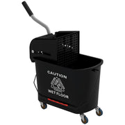 Secchio Lavapavimenti 20L con Ruote e Sgocciolatoio ¨C Zephmum ¨C Nero 60x27x70,5 cm