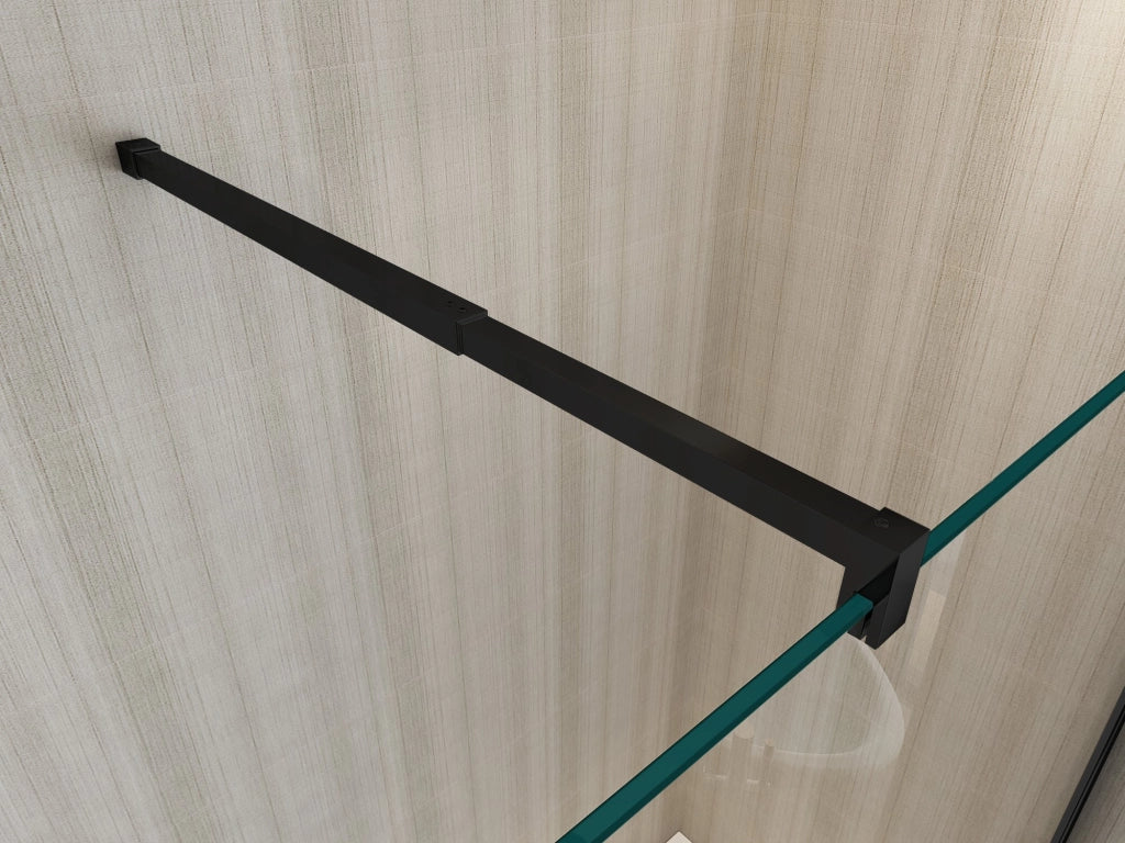 Parete Doccia Walk-in Cristallo 8mm Trasparente Black h.200cm Sicena Vision 100 cm