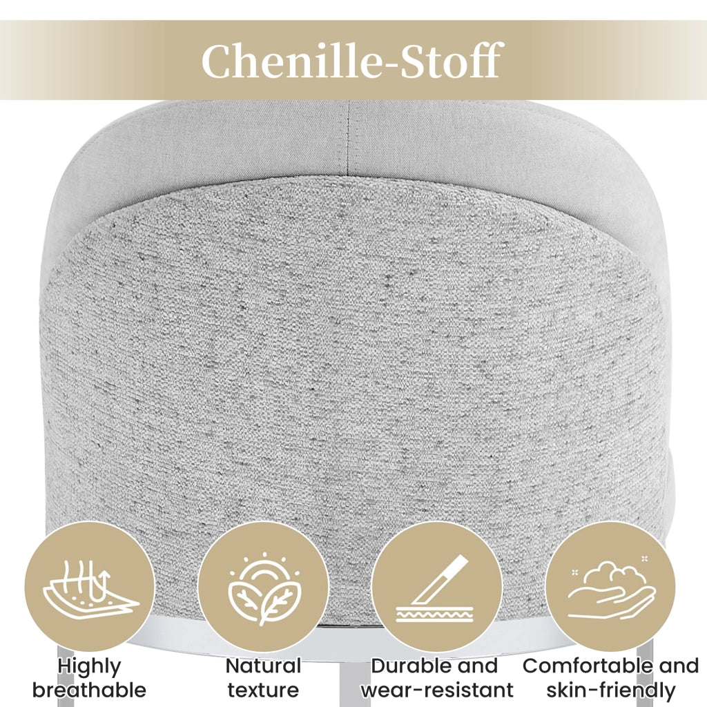 SEDIA da pranzo Set da 2 pezzi Chenille Grigio e Argento