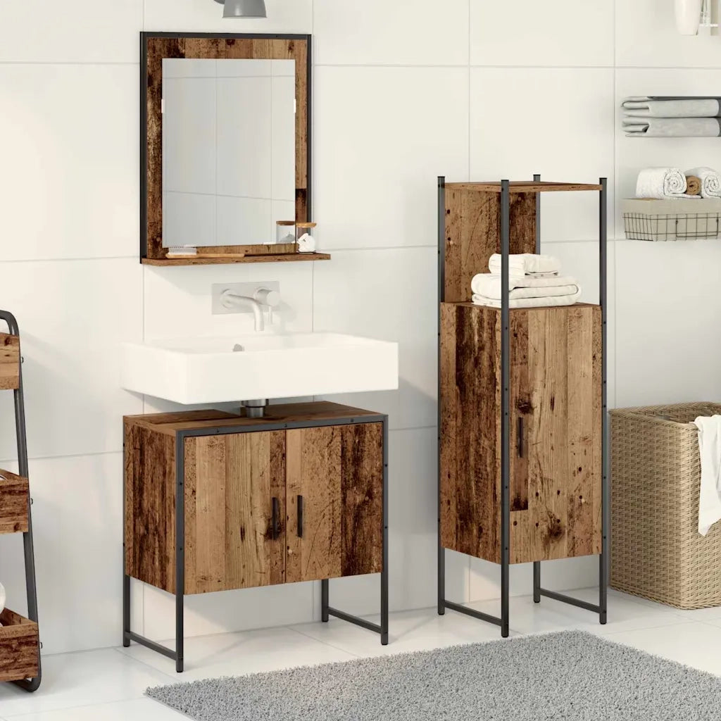Set di mobili per il bagno 3 pcs Marrone Legno multistrato 3334357