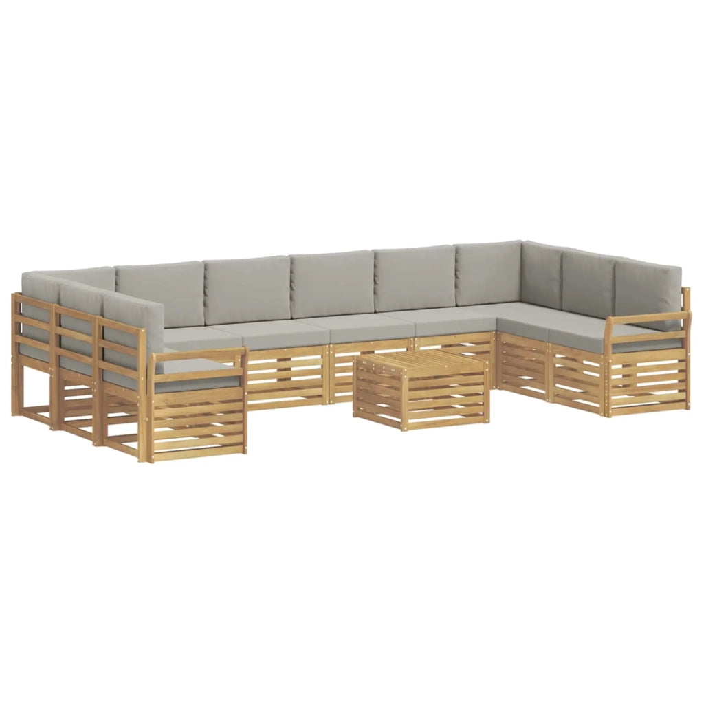 Set di divani da esterno 11 pcs Bianco e Grigio Chiaro 3392626