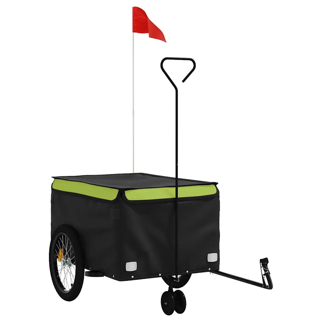 Rimorchio da Bici Nero e Verde 45 kg in Ferro 94116