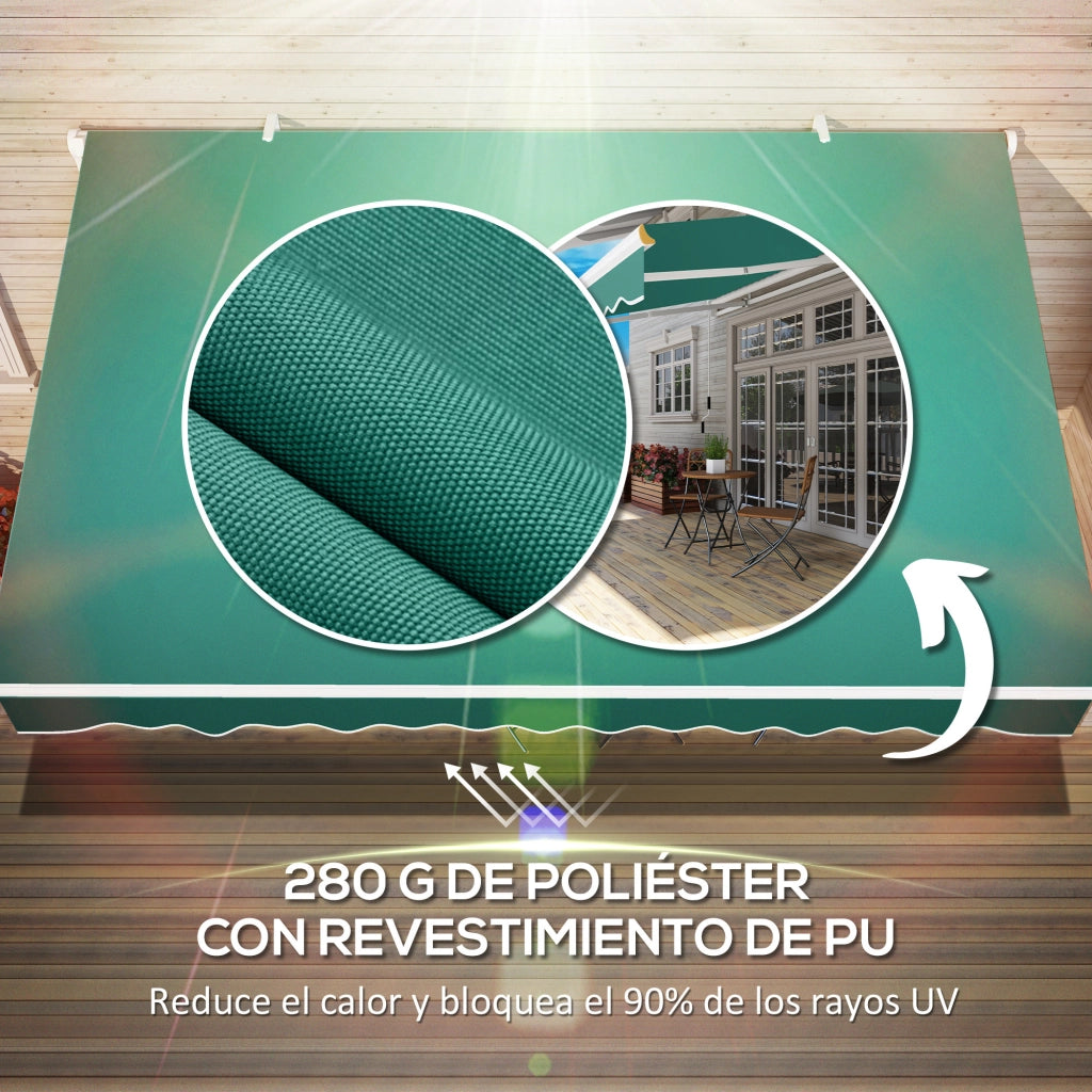 Toldo Manuale per Terrazza ¨C Minimal ¨C Verde Antracite 395x245 cm