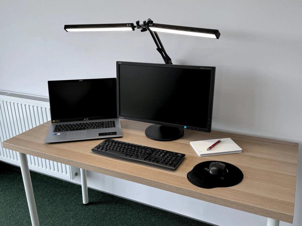 Lampada da scrivania LED doppia 28W dimmer CCT Kobi