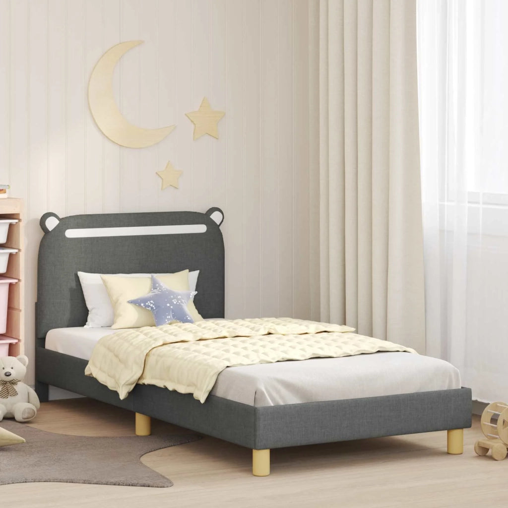 Struttura letto Bambini | Letto Infantile | Lettino con testata Grigio Scuro 90 x 200 cm
