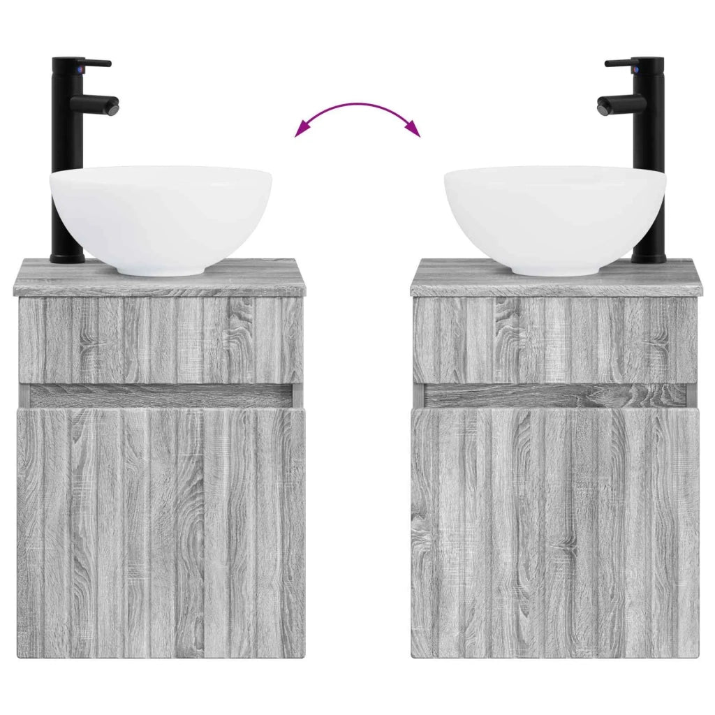 Set di mobili per il bagno 4 pz Sonoma grigio 3407468