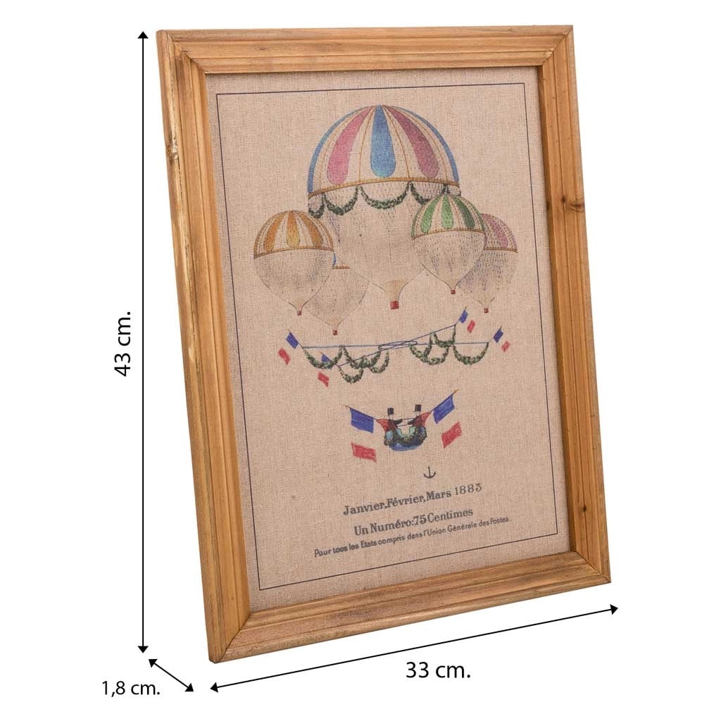 Quadro in legno e tessuto stampato 33x43x1,8h